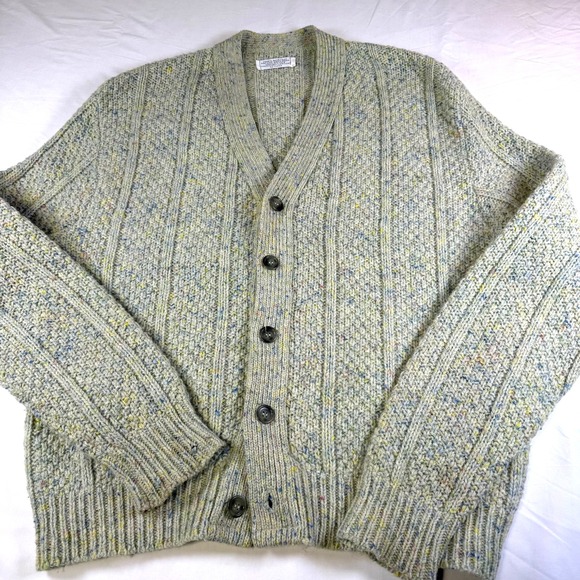 Van Heusen Other - Vintage Van Heusen Acrylic Chunky Cardigan Men's Size Med Made In USA Grandpa